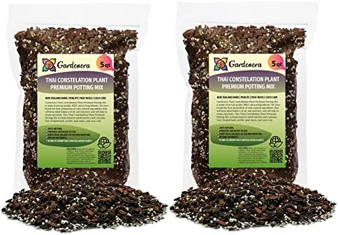 Premium Thai Constellation Monstera Planting Mix - Promotes Steady Growth and Vibrant Leaves by Gardenera - 10 Quart (2 Bags of 5 Quart) by Gardenera
