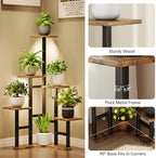 Corner Plant Stand Indoor with Grow Lights 6 Tiered Corner Plant Shelf - Image 5