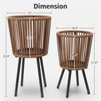 Set of 2 PE Rattan Plant Stand, Flower Pot Holder Indoor & Outdoor - Image 4