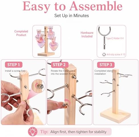 Nacome Plant Terrarium Propagation Stations: Pink Vase with Wooden Stand - Image 5