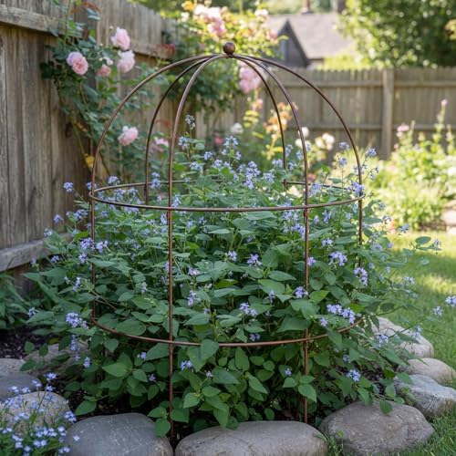 2 Pcs 36 × 28" Bronze Bird Cage Peony Climbing Plant Support Heavy Duty Metal Cage Large Plant Support Outdoor Garden Trellis for Peonies, Baptisia, Sedum & Other Perennials - Image 6