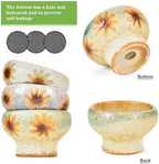 Sungmor Small Succulent Planters Set of 3, Beautiful Hand Crafted Ceramic Plant Pots Cute Cactus Pot, 4.9 Inch Flower Pots for Indoor Plants with Drainage, Desktop Windowsill Home Office Decor Pots - Image 5