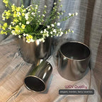 WGVI Silver Ceramic Cylinder Vase Width 6.5" Height 6", Flower Arrangements, Candle Holder, Terrarium Planter Pot, Storage Container Organizer, Pen Brush Holder, Smooth Silver Tabletop Decor, 6 Pc - Image 6