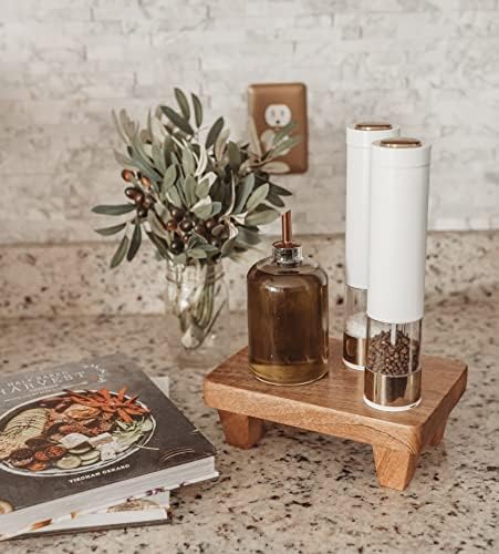 Wooden Tray Pedestal Decor | Display Riser for Plant and Other Home, Kitchen or Bathroom Accessories | Hand Carved Mango Wood 2 Finishes Available (Polished Mango Wood) - Image 6
