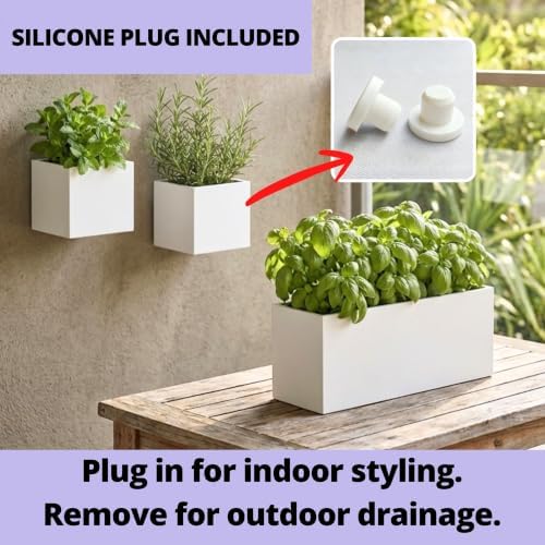 LaLaGreen Wall Planter (3-Pack Set) Rectangular Indoor Hanging Flower Boxes - Image 5