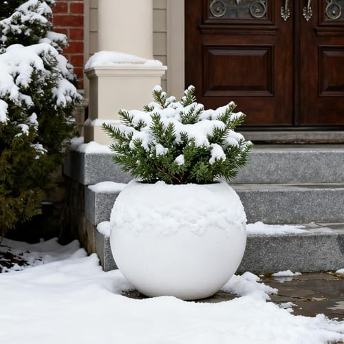 Large Round Planter,Planters for Indoor Plants & Outdoor,Durable Plastic Material Sphere Planter with Drainage Hole & Rubber Plug Weather Resistant,Plant Pot - Image 5