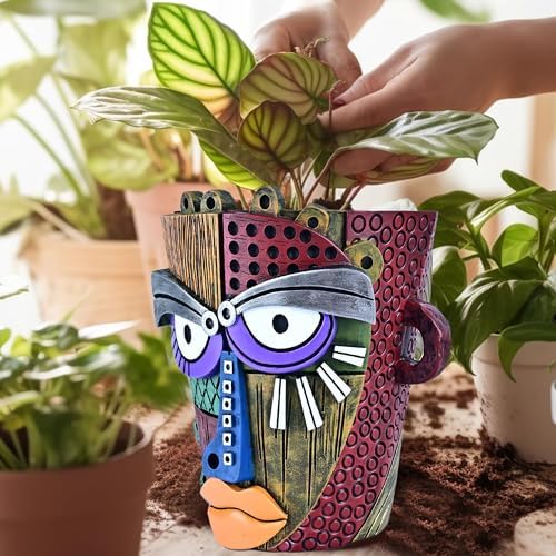 Midogaigai Abstract Face Planter Pots for Indoor Plants & Flowers Deco Gift - Image 2