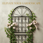 SCENDOR 59" H x 22" W Arched Metal Garden Trellis with Scrollwork, Rustproof Iron Plant Support for Climbing Roses, Clematis & Vines, Decorative Garden Screen for Lawn & Backyard 1 Pack - Image 2