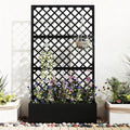 Metal Raised Garden Bed with Trellis, 40 x 12 x 71 Inches, Diamond by Zezgeuro