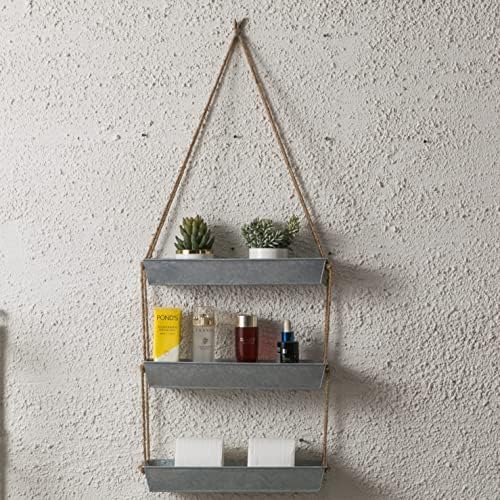 LaLaGreen Hanging Wall Planter (16 in, 3 Tier) Black Metal Succulent Herb - Image 6