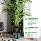 Self-Watering Tall Planter Set – 2 Large 16" & 22" Black Plastic Flower Pots with Drainage, Water Level Gauge – Indoor Outdoor Use, Patio, Porch, Balcony, Garden, Home Office - Image 5