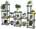 Twhep Tall Multi Tier Plant Stand, 13 Tiers Multifunctional Plant Stands for Indoor Plants, Decorative Black Steel Plant Shelf for outdoor Patio Garden Balcony and Yard by Twhep