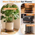 2 Pack Cast Iron Plant Caddy with Wheels Heavy Duty 14 Inch Plant Rollers - Image 6