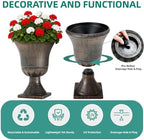 22" Tall Urn Planters Set of 2 Large Flower Pots, Antique Bronze - Image 5