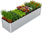 8x2x2FT Galvanized Raised Garden Beds Outdoor,Planter Raised Beds for Gardening, Vegetables, Flowers,Large Metal Garden Box,Deep Plant Flower pots Outdoor (Galvanized, 1Pack) by METALRAISEGARDENBED
