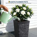 Garvee 22.5" Tall Outdoor Planters Set of 2, Self Watering Tall Planters - Image 5