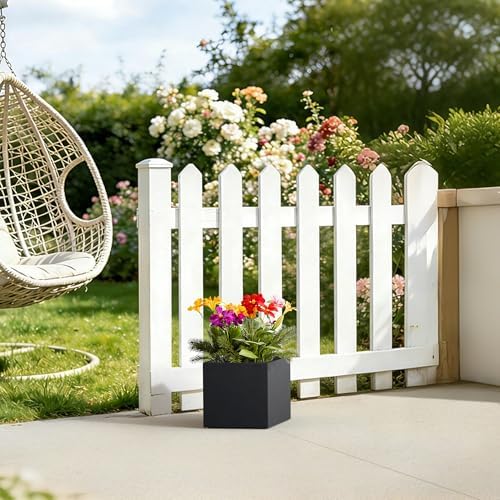Kante Small Square Black Concrete Planter 10" W, Outdoor - Image 5