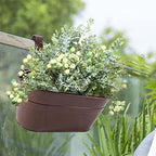 HowRU Metal Iron Flower Pots for Railing Fence Hanging Bucket Pots(5 Pcs) and Hanging Flower Pots Metal Iron Bucket Planter(10 Pcs) (Bronze) - Image 6