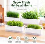 FAMZ Self Watering Pots for Indoor Plants, 3 Pack 17-Inch Long Rectangular Planter Boxes with Clear Reservoir for Herbs, Vegetables, Flowers and Succulents, White - Image 3