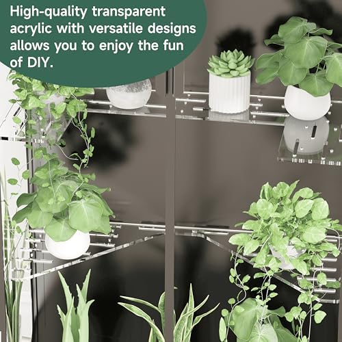 LUVCOSY Acrylic Shelf Compatible with Rudsta Wide Cabinet - 8mm Thick, Clear Acrylic Shelf Fit for Wide Rudsta Short Glass Cabinet, Greenhouse Accessories - Butterfly & Horseshoe, 2 Pack - Image 3