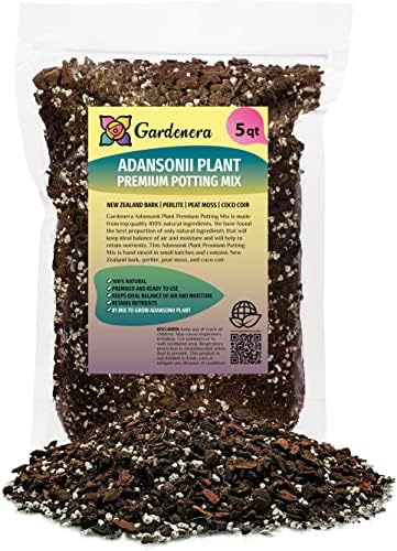Gardenera Monstera ADANSONII Plant Soil: Expert Blend for Optimal Growth & Root Development - 5 Quart by Gardenera