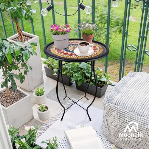 Mosaic Glass Accent Side Table & Plant Stand - Image 2