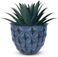 Headwind Glazed Ironstone Diamonte Collection – Capri Blue 10-Inch Decorative Plant Pot, Indoor & Outdoor, Vintage Diamond-Textured, Lightweight & Weather-Resistant for Garden Use by Robert Allen by Headwind