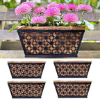 LaLaGreen Black Wall Planter (12 in, 4 Pack) Trough Window Flower Box by L%C3%A1L%C3%A1Green