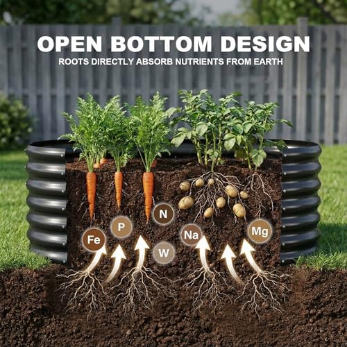 AHEONLAR 3 Pack 4×2×1.5ft Galvanized Raised Garden Bed Outdoor, Sturdy Planter Boxes for Vegetables, Fruits, Flowers and Plants, Easy Assembly, Black - Image 6