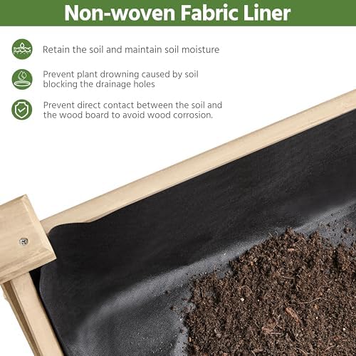 Yaheetech Raised Garden Bed 1Pcs Elevated Wood Planter Box Outdoor, Wood - Image 4
