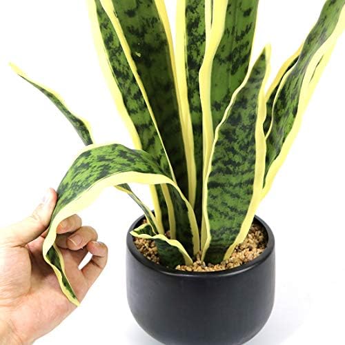 Bird Fiy Artificial Snake Plant 22.5" Faux Agave Fake Sansevieria Artificial Potted Plants for Indoor and Outdoor Home Office Décor - Image 6