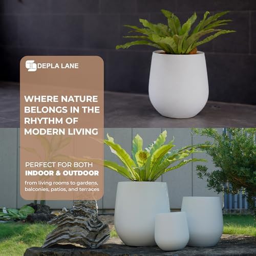 Sereno Fiberstone Tapered Planter, Matte Finishes (S, White) - Image 6
