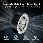 Suction Cup Grow Light for Indoor Plants, Full Spectrum LED Plant Light with Fan, Window Mount Growing Lamp for Seedlings & Succulents, CRI 90+, 2/4/8/12H Timer, 90° Lens, 2 Packs - Image 2