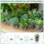 Self Watering Plant Pots, 3.5'', Transparent, 36 Pcs - Image 4