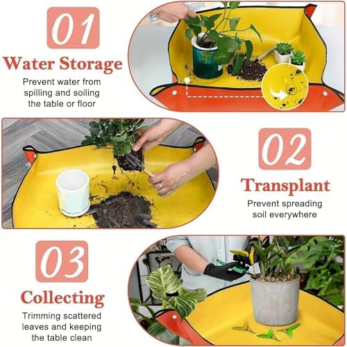 2 PCS Planting Mat Potting Pad Foldable Garden Plant Flower Pot Reusable Transplanting Waterproof Mats Home Gardening Supplies(100x150cm) - Image 5
