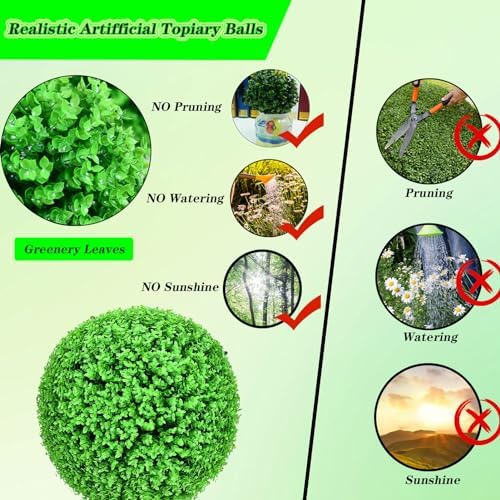 Decorative Balls for Home Decor Round Dia 18in, Faux Grass Decor Fake Plant, Decorative Faux Greenery Fake Plants, Garden Spheres Large Outdoor, Moss Balls Simulated Ball - Image 4