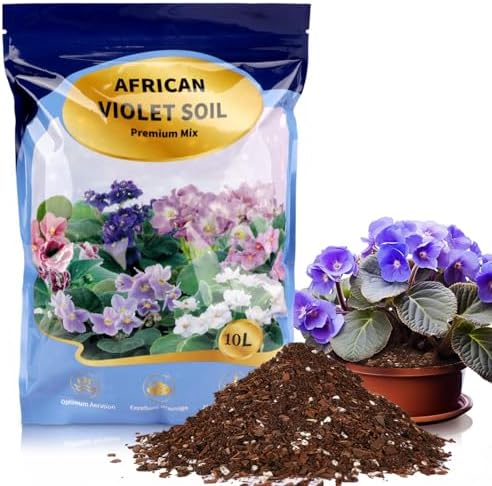 African Violet Potting Soil Mix 10qt, Pre-Mixed Acid Soil Ideal for African Violets to Ensure Optimal Nutrient Uptake and Vibrant Blooms by Omitgoter