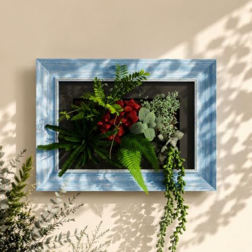 FRESH SPEED Self-Watering Wall Planters with 8-Hole Grow Sponges Blue Frame - Image 2