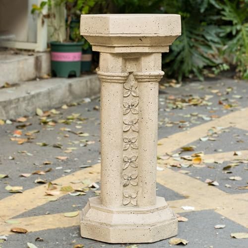 Christopher Knight Home Jorine 23.25"H Plant Stand, Lightweight Concrete Plant Stand, Pedestal Column Side Table, Indoor Outdoor Plants Standing for Entryway Garden Yard Home, No Assemly Needed, Sand by ChristopherKnightHome
