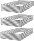 3 Pack 6x3FT Raised Beds for Gardening, Corrugated Galvanized Steel Raised Garden Bed, Outdoor Metal Above Ground Garden Bed for Vegetables and Flowers(Rectangular) by OZMSHF