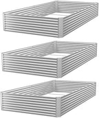 3 Pack 6x3FT Raised Beds for Gardening, Corrugated Galvanized Steel Raised Garden Bed, Outdoor Metal Above Ground Garden Bed for Vegetables and Flowers(Rectangular) by OZMSHF