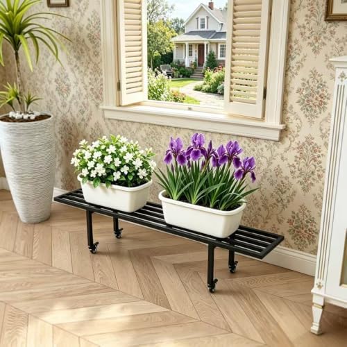 Zhongma One Tier Metal Plant Stand with Wheels L45.67 easy assembly - Image 2