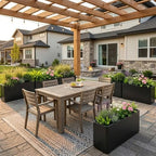 2 Pack 32" Large Rectangular Metal Planter Boxes Outdoor, Long Planter Box - Image 7