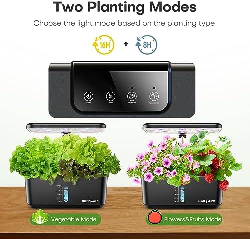 Ahopegarden Indoor Garden Hydroponics Growing System 10 Pods & 52PCS Hydroponics Pods Kit - Image 4