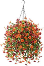 IINQCMY Artificial Flowers Fall Hanging Baskets Outdoors Fake Mums by INQCMYPlantRack