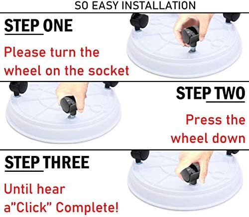 2 Pack 15.5" White Plant Caddy Round Movable Planter with Easy Moving Caster Wheels Dolly Trolley Tray Pallet Outdoor Indoor Tree Flower Stand Planter - Image 5