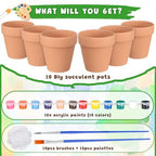 10 Set 3.15" Terracotta Pots to Paint Paint Your Own Planters - Image 3