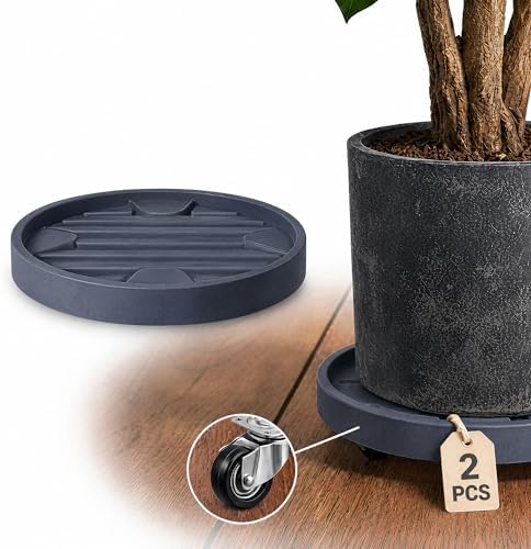 15.5Inch Plant Caddy with Hidden Wheels for Large Pots by Dcpes