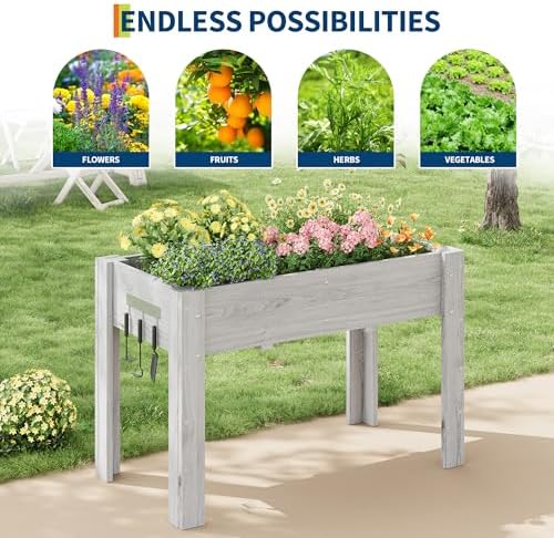 IDEALHOUSE 48"x24"x30" Elevated Wood Raised Garden Bed Planter Box - Image 2