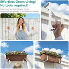 Adjustable Planter Box Brackets,Enhanced Bottom Support,Universal Outdoor Hanging Brackets,Flower Box Brackets for Fence Railings, Windowsill, Patio, Garden,Balcony. (6, White) - Image 7